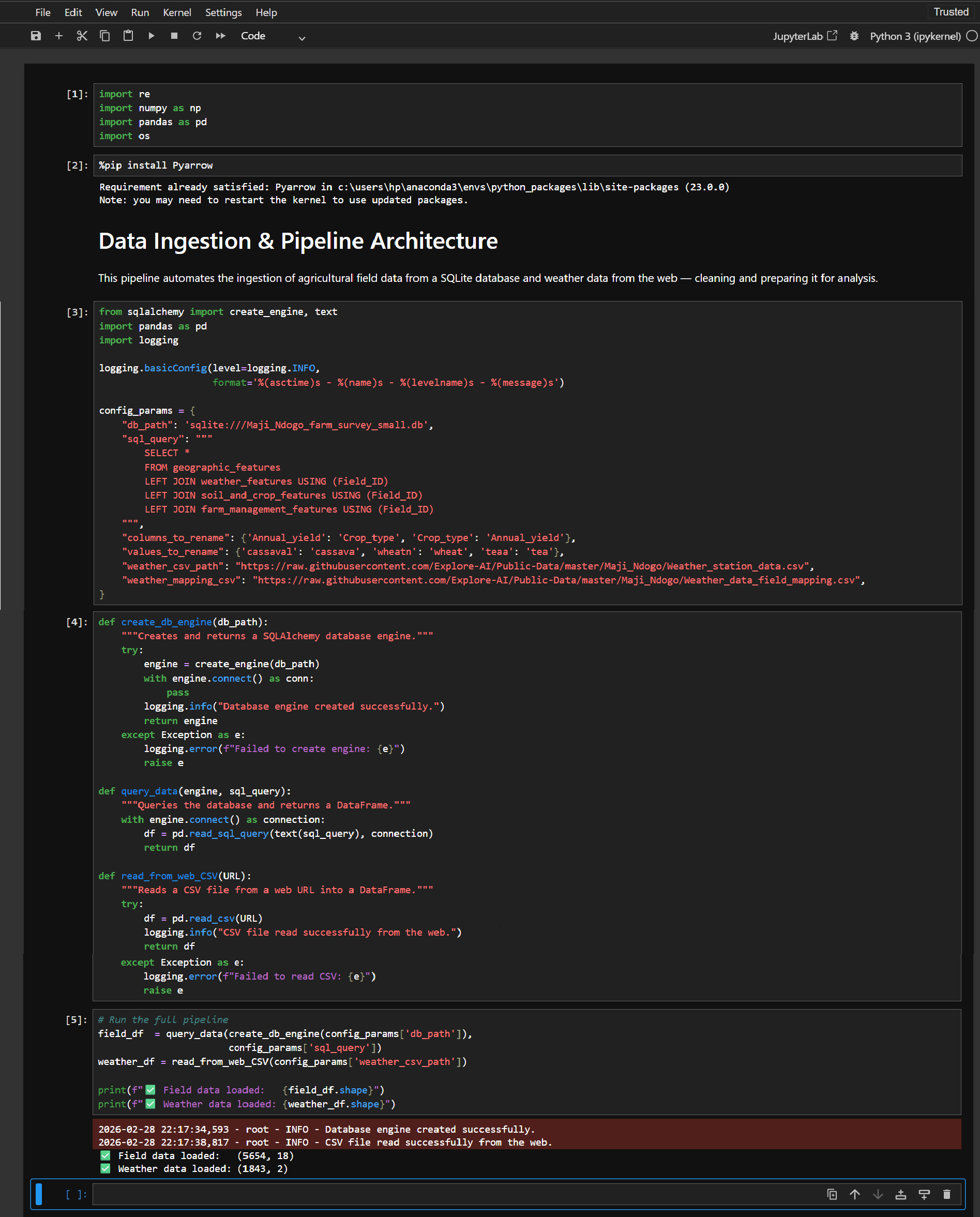 Python data pipeline